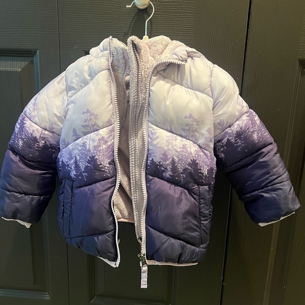 Kids Purple Ombre Puffer Jacket